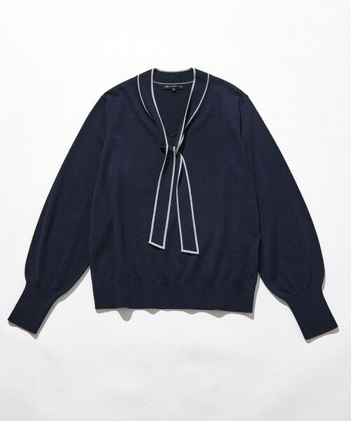 L size ONWARD(大きいサイズ) / エルサイズオンワード ニット・セーター | 【洗える】ウーステッドウール ボウタイ ニット | 詳細16