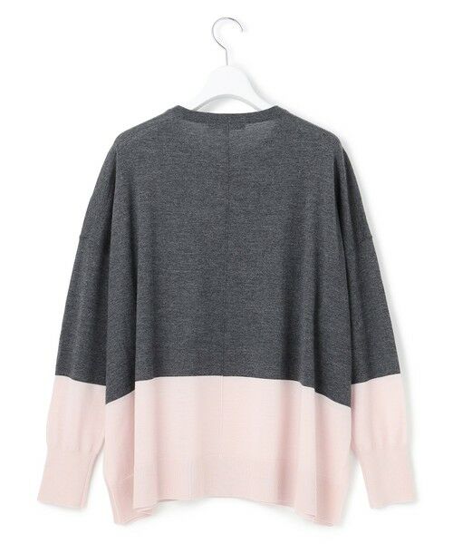 L size ONWARD(大きいサイズ) / エルサイズオンワード ニット・セーター | 【洗える】ウーステッドウール カラーブロック ニット | 詳細9