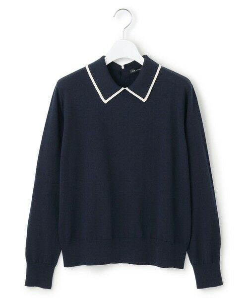 L size ONWARD(大きいサイズ) / エルサイズオンワード ニット・セーター | 【洗える】ウーステッドウール ポロニット | 詳細7