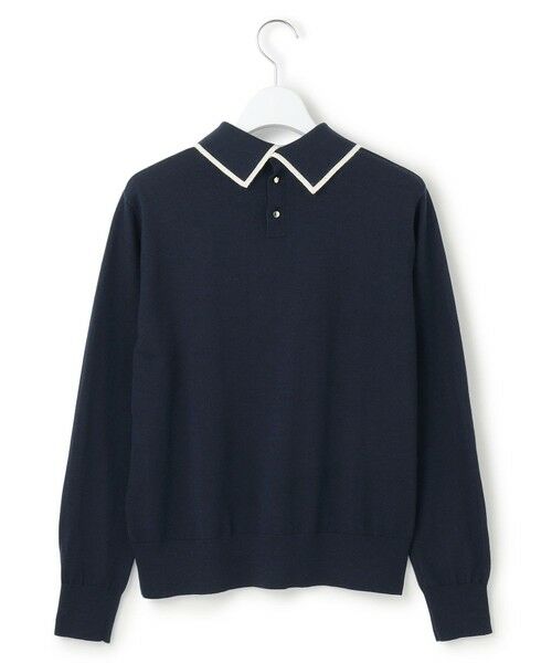 L size ONWARD(大きいサイズ) / エルサイズオンワード ニット・セーター | 【洗える】ウーステッドウール ポロニット | 詳細8