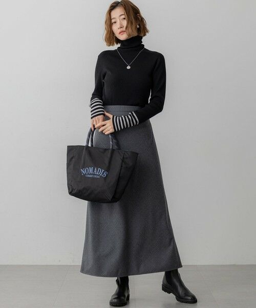 L size ONWARD(大きいサイズ) / エルサイズオンワード ニット・セーター | 【見上愛さん着用/VERY掲載/洗える】ウーステッドウール リブタートル ボーダー ニット | 詳細1