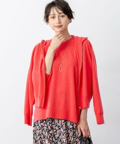 L size ONWARD(大きいサイズ) / エルサイズオンワード パーカー | 【見上愛さん着用/洗える】ピュアカシミヤ ジップアップ ニット パーカー