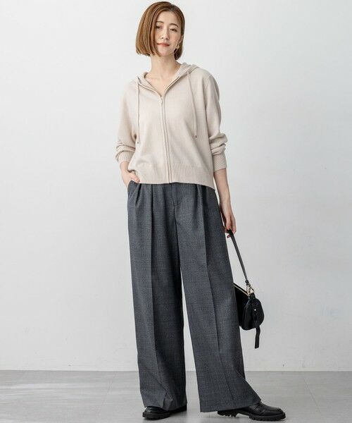 L size ONWARD(大きいサイズ) / エルサイズオンワード パーカー | 【見上愛さん着用/洗える】ピュアカシミヤ ジップアップ ニット パーカー | 詳細6