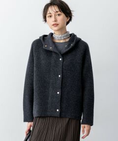 L size ONWARD(大きいサイズ) / エルサイズオンワード その他アウター | ラクーンブレンドダブルフェイス ニット フーディー