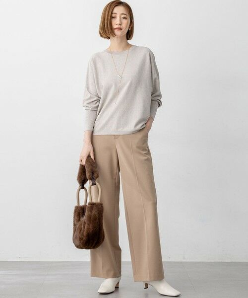 L size ONWARD(大きいサイズ) / エルサイズオンワード ニット・セーター | 【洗える/吊り干しOK】ヴィスコースストレッチ ドルマンスリーブ ラメ ニット | 詳細7