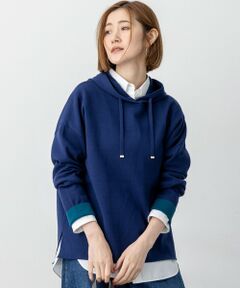 L size ONWARD(大きいサイズ) / エルサイズオンワード パーカー | 【洗える】ダブルフェイスニット パーカー