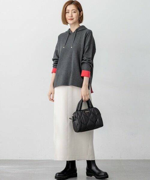 L size ONWARD(大きいサイズ) / エルサイズオンワード パーカー | 【洗える】ダブルフェイスニット パーカー | 詳細1