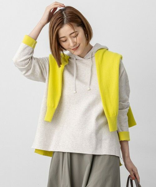 L size ONWARD(大きいサイズ)/エルサイズオンワード 【洗える】ダブルフェイスニット パーカー アイボリー系 46 L size ONWARD(大きいサイズ)/エルサイズオンワード 【洗える】ダブルフェイスニット パーカー アイボリー系 46