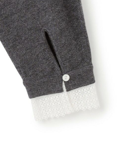 L size ONWARD(大きいサイズ) / エルサイズオンワード ニット・セーター | 【CLASSY.掲載/洗える】エンブロイダリー ジオメトリックレースコンビ ニット | 詳細9