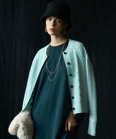L size ONWARD(大きいサイズ) / エルサイズオンワード カーディガン・ボレロ | 【洗える】カシミヤブレンド ケーブルニットカーディガン