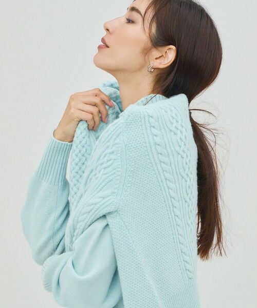 L size ONWARD(大きいサイズ) / エルサイズオンワード カーディガン・ボレロ | 【洗える】カシミヤブレンド ケーブルニットカーディガン | 詳細9