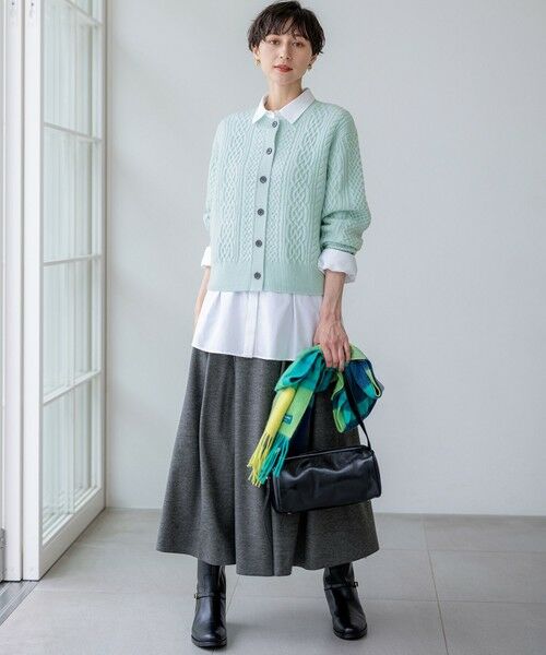 L size ONWARD(大きいサイズ) / エルサイズオンワード カーディガン・ボレロ | 【洗える】カシミヤブレンド ケーブルニットカーディガン | 詳細12