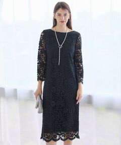 L size ONWARD(大きいサイズ) / エルサイズオンワード ドレス | 【APPLAUDIR】シャイニーフラワーレース ドレス