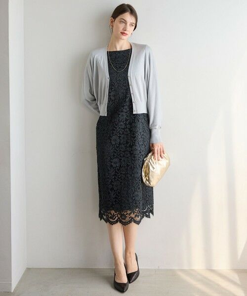 L size ONWARD(大きいサイズ) / エルサイズオンワード ドレス | 【APPLAUDIR】シャイニーフラワーレース ドレス | 詳細5