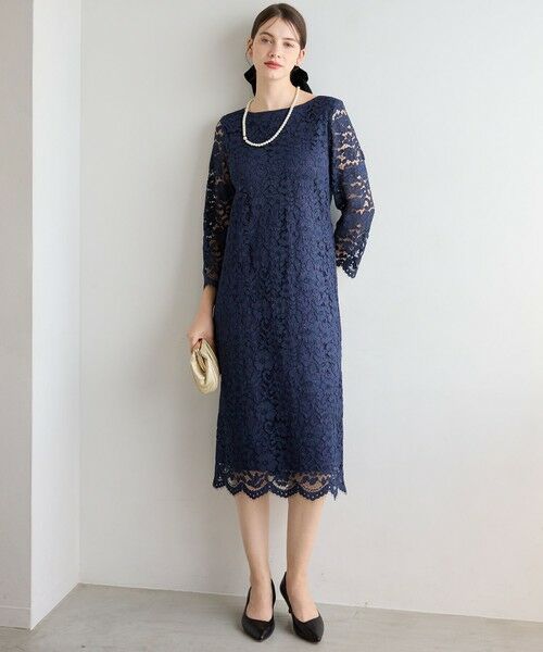 L size ONWARD(大きいサイズ) / エルサイズオンワード ドレス | 【APPLAUDIR】シャイニーフラワーレース ドレス | 詳細7