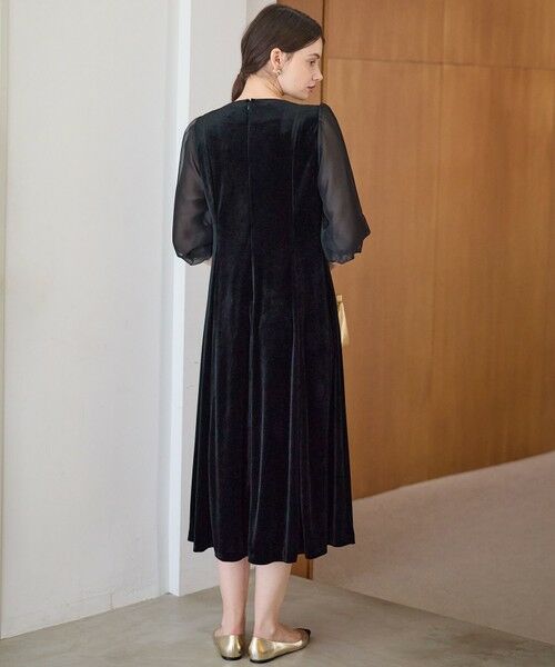 L size ONWARD(大きいサイズ) / エルサイズオンワード ドレス | 【APPLAUDIR】ベロアコンビ ドレス | 詳細3