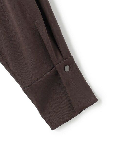 L size ONWARD(大きいサイズ) / エルサイズオンワード ロング・マキシ丈ワンピース | 【洗える】ストレッチダブルサテン テーラーカラー ラップワンピース | 詳細7