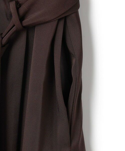 L size ONWARD(大きいサイズ) / エルサイズオンワード ロング・マキシ丈ワンピース | 【洗える】ストレッチダブルサテン テーラーカラー ラップワンピース | 詳細9