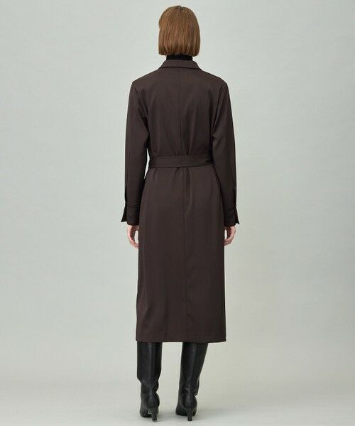 L size ONWARD(大きいサイズ) / エルサイズオンワード ロング・マキシ丈ワンピース | 【洗える】ストレッチダブルサテン テーラーカラー ラップワンピース | 詳細2