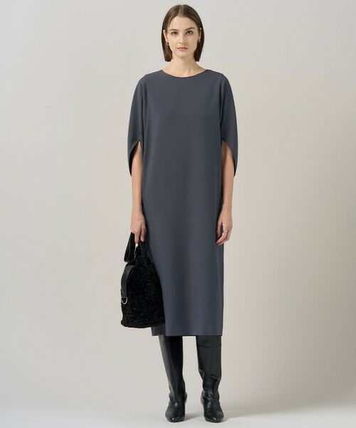 L size ONWARD(大きいサイズ) / エルサイズオンワード ロング・マキシ丈ワンピース | 【洗える】 ウールライクストレッチ ドルマンスリーブワンピース | 詳細1