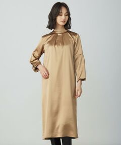 L size ONWARD(大きいサイズ) / エルサイズオンワード ロング・マキシ丈ワンピース | ノーブルサテン ワンピース