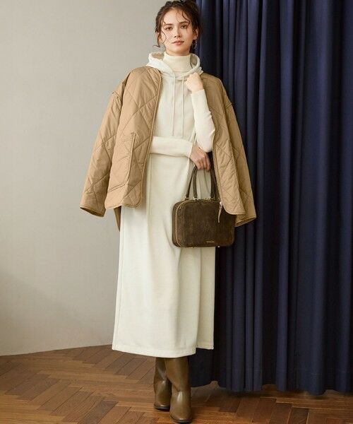 L size ONWARD(大きいサイズ) / エルサイズオンワード ロング・マキシ丈ワンピース | 【SLOW/一部店舗限定】コットンライクテリー フーディー ワンピース | 詳細9