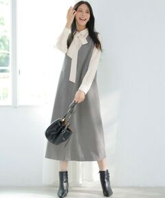 L size ONWARD(大きいサイズ) / エルサイズオンワード ロング・マキシ丈スカート | ビューティサーモ2WAYストレッチ ジャンパースカート