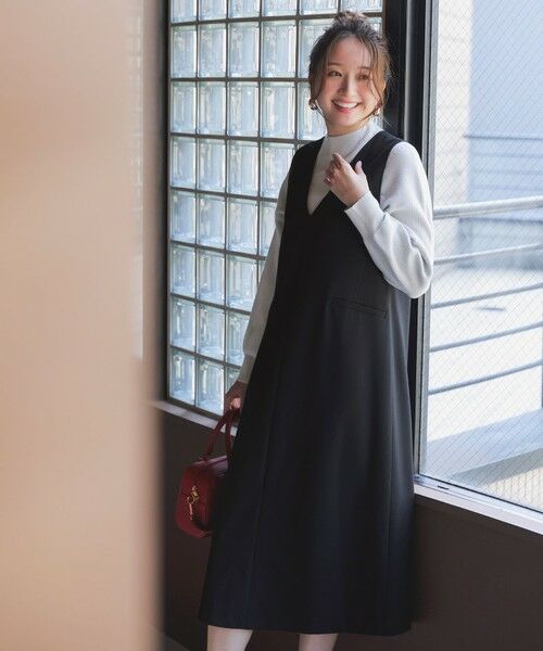 L size ONWARD(大きいサイズ) / エルサイズオンワード ロング・マキシ丈スカート | ビューティサーモ2WAYストレッチ ジャンパースカート | 詳細2