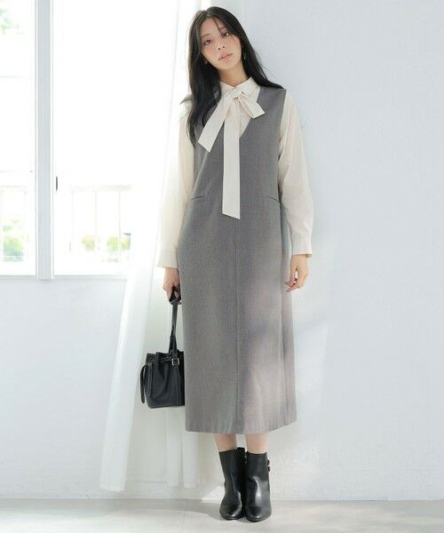 L size ONWARD(大きいサイズ) / エルサイズオンワード ロング・マキシ丈スカート | ビューティサーモ2WAYストレッチ ジャンパースカート | 詳細4