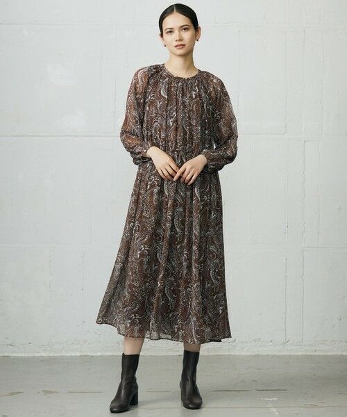 L size ONWARD(大きいサイズ) / エルサイズオンワード ロング・マキシ丈ワンピース | 【SHIHOさん着用】ペイズリープリント ワンピース | 詳細3