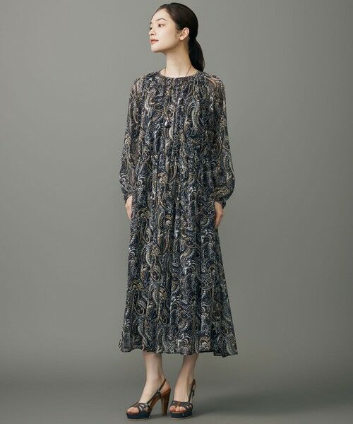 L size ONWARD(大きいサイズ) / エルサイズオンワード ロング・マキシ丈ワンピース | 【SHIHOさん着用】ペイズリープリント ワンピース | 詳細17