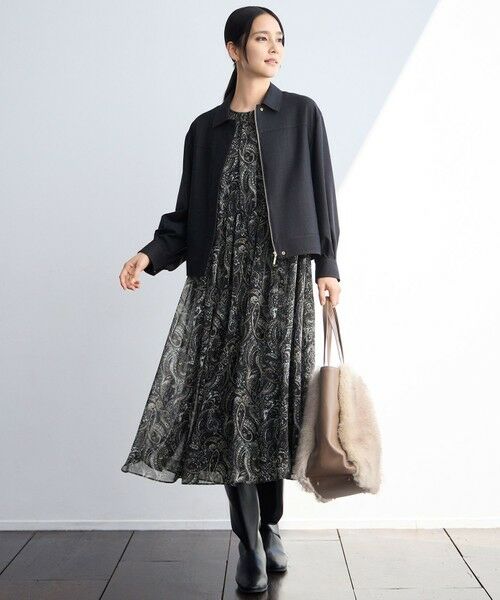 L size ONWARD(大きいサイズ) / エルサイズオンワード ロング・マキシ丈ワンピース | 【SHIHOさん着用】ペイズリープリント ワンピース | 詳細16