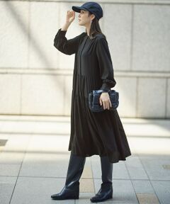 L size ONWARD(大きいサイズ) / エルサイズオンワード ドレス | シルキータッチティアード ドレス