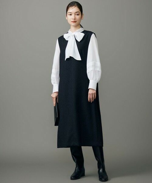 L size ONWARD(大きいサイズ) / エルサイズオンワード ロング・マキシ丈スカート | 【17号サイズまで展開・カタログ掲載】ブライトリングツイード ジャンパースカート | 詳細13