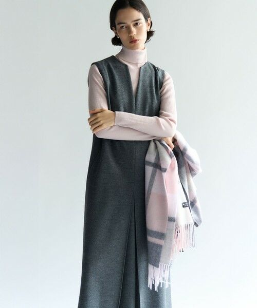 L size ONWARD(大きいサイズ) / エルサイズオンワード ロング・マキシ丈ワンピース | ウールミルドジャージー ボックスタック ジャンパースカート | 詳細1