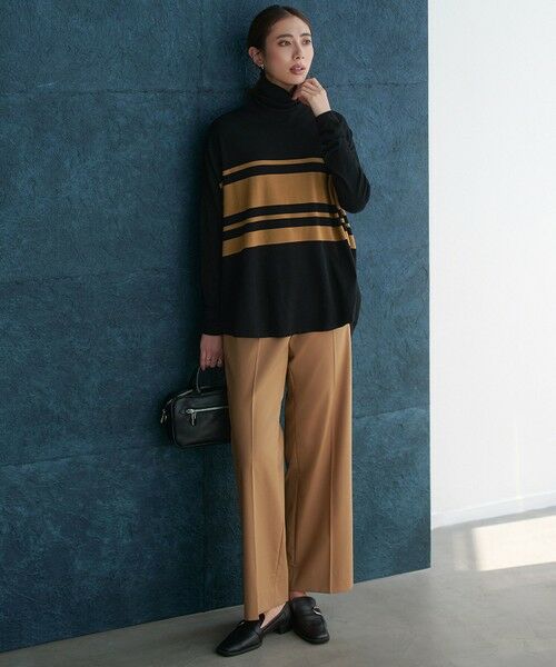 L size ONWARD(大きいサイズ) / エルサイズオンワード その他パンツ | 【洗える】T/Wブロード ワイドストレートパンツ | 詳細10