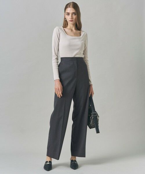 L size ONWARD(大きいサイズ) / エルサイズオンワード その他パンツ | 【洗える】T/Wブロード ワイドストレートパンツ | 詳細28