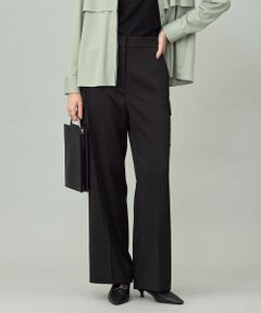 L size ONWARD(大きいサイズ) / エルサイズオンワード カーゴパンツ | 【スマートバック仕様・洗える】ストレッチダブルサテン カーゴパンツ