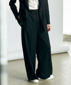 L size ONWARD(大きいサイズ) / エルサイズオンワード その他パンツ | 【30th ANNIVERSARY】ヴィスコースウールツイル ワイドパンツ