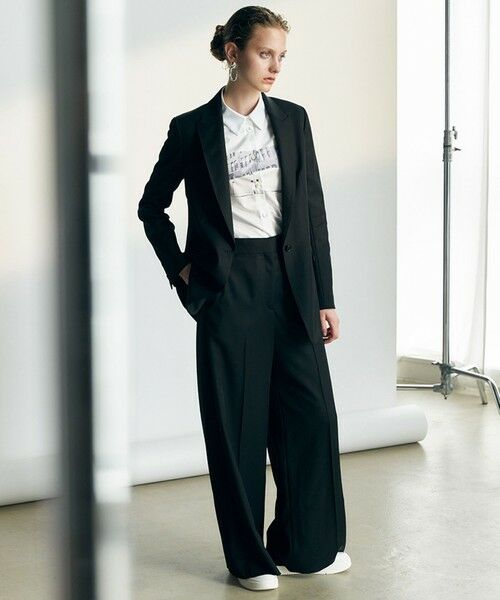 L size ONWARD(大きいサイズ) / エルサイズオンワード その他パンツ | 【30th ANNIVERSARY】ヴィスコースウールツイル ワイドパンツ | 詳細13