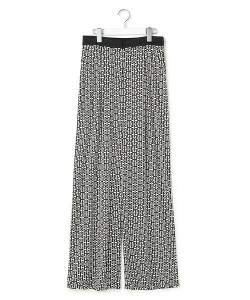 L size ONWARD(大きいサイズ) / エルサイズオンワード その他パンツ | 【30th ANNIVERSARY】 モノグラムプリントスムース ワイドパンツ | 詳細3