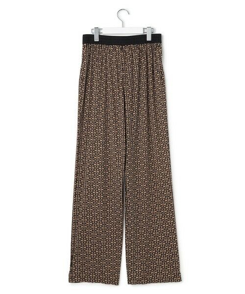 L size ONWARD(大きいサイズ) / エルサイズオンワード その他パンツ | 【30th ANNIVERSARY】 モノグラムプリントスムース ワイドパンツ | 詳細12