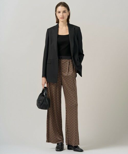 L size ONWARD(大きいサイズ) / エルサイズオンワード その他パンツ | 【30th ANNIVERSARY】 モノグラムプリントスムース ワイドパンツ | 詳細4