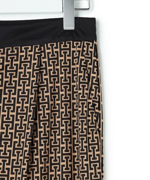 L size ONWARD(大きいサイズ) / エルサイズオンワード その他パンツ | 【30th ANNIVERSARY】 モノグラムプリントスムース ワイドパンツ | 詳細9