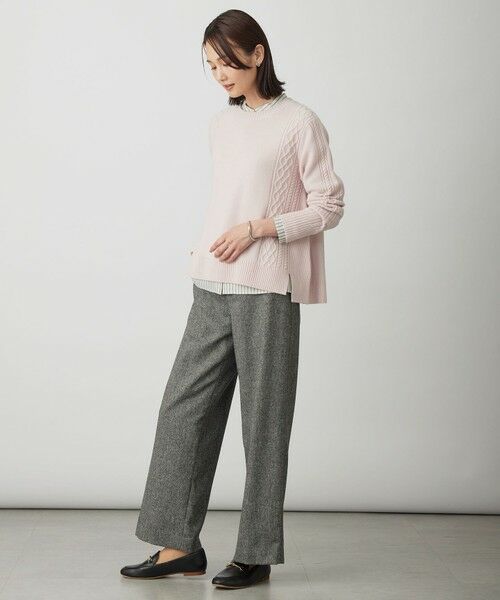 L size ONWARD(大きいサイズ) / エルサイズオンワード その他パンツ | ラメツイード セミワイド パンツ | 詳細17