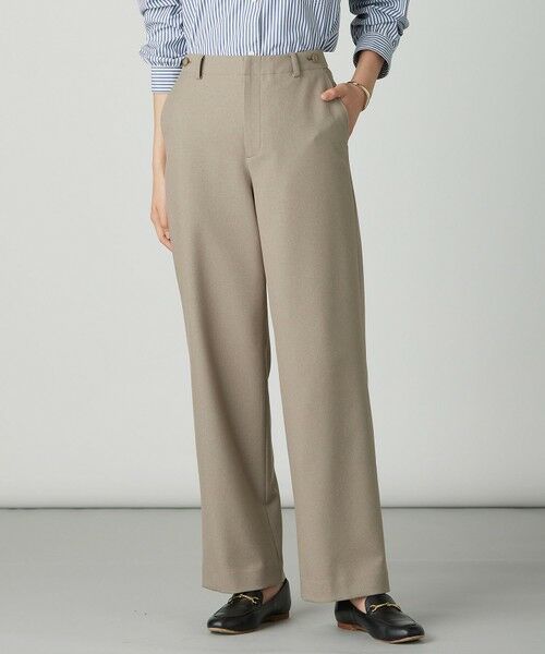 L size ONWARD(大きいサイズ) / エルサイズオンワード その他パンツ | 【WEB限定カラーあり】ツムギートflannel ストレート パンツ(ベージュ系)