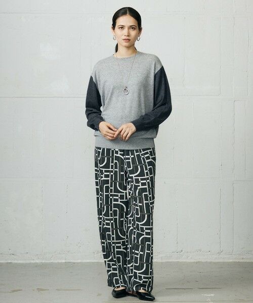 L size ONWARD(大きいサイズ) / エルサイズオンワード その他パンツ | 【17号サイズまで展開・カタログ掲載】ジオメトリックレトロプリント パンツ | 詳細16