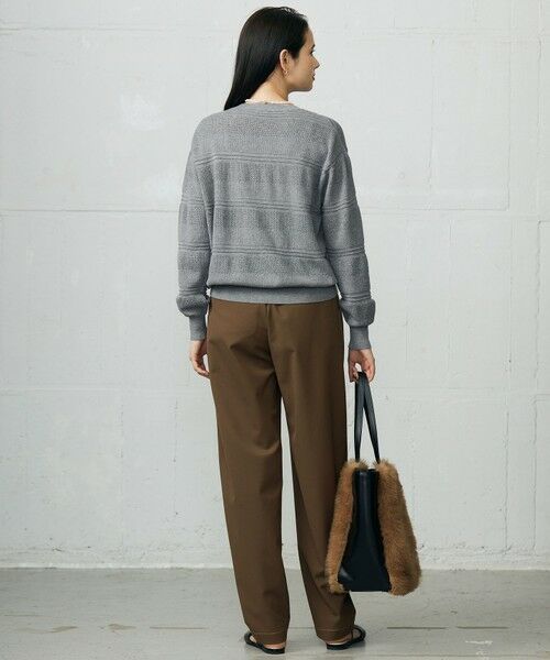 L size ONWARD(大きいサイズ) / エルサイズオンワード その他パンツ | 【SHIHOさん着用】デニムライクツイルカーブテーパード パンツ | 詳細5