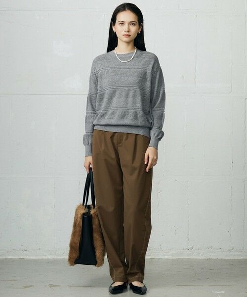 L size ONWARD(大きいサイズ) / エルサイズオンワード その他パンツ | 【SHIHOさん着用】デニムライクツイルカーブテーパード パンツ | 詳細3