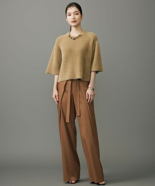 L size ONWARD(大きいサイズ) / エルサイズオンワード その他パンツ | 【SHIHOさん着用】フロントディテールラップワイド パンツ | 詳細4